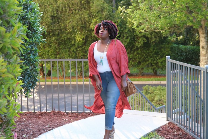 Raw Hem Banana Republic Jeans, Floral Kimono Natural Hair